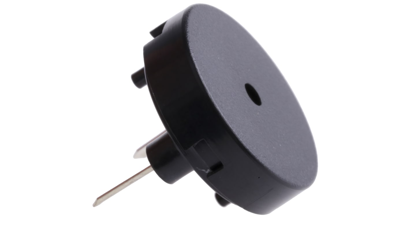 RS PRO 84dB Through Hole Continuous External Piezo Buzzer, 16.5 (Dia.) x 7mm, 30V ac Max