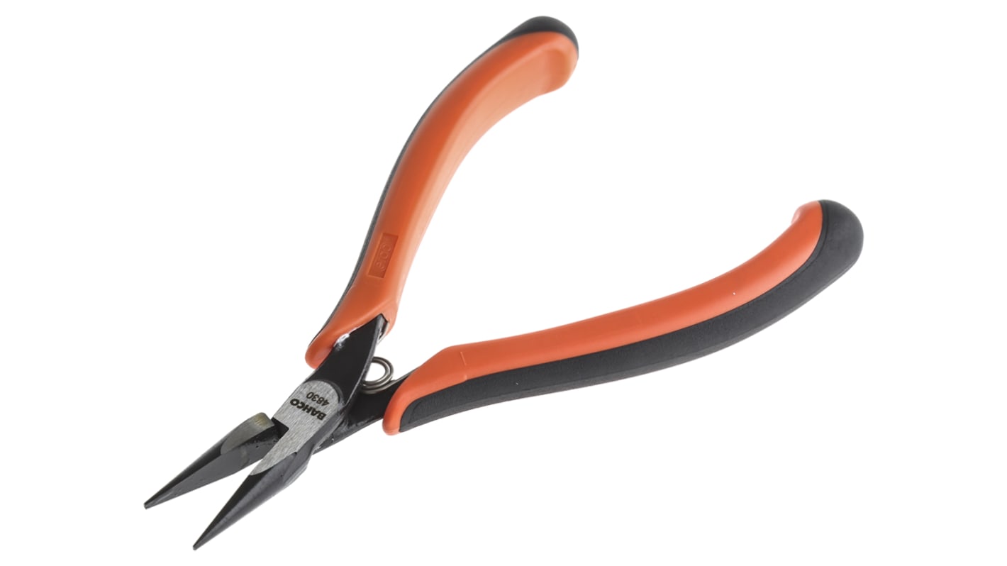 Bahco Long Nose Pliers, 135 mm Overall, Straight Tip, 25mm Jaw