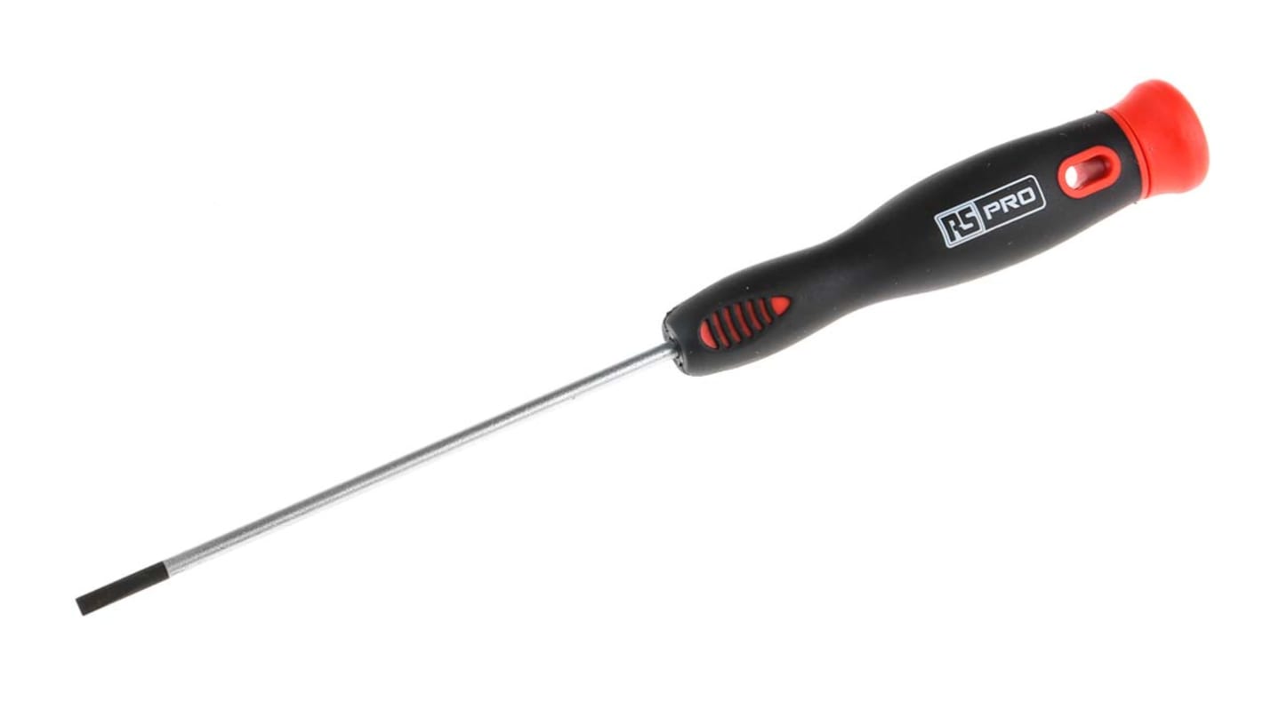 RS PRO Slotted Precision Screwdriver, 3 mm Tip, 100 mm Blade, 210 mm Overall