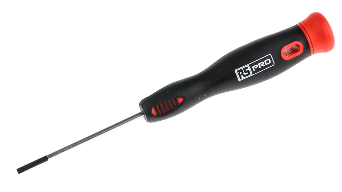 RS PRO Flat Precision Screwdriver, 2.5 mm Tip, 50 mm Blade, 160 mm Overall