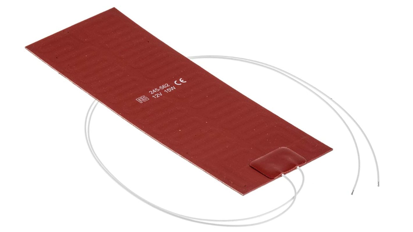 Silicone Heater Mat 12 V DC Rozmiar maty 75 x 200mm Prostokąt 15 W 75 x 200 mm