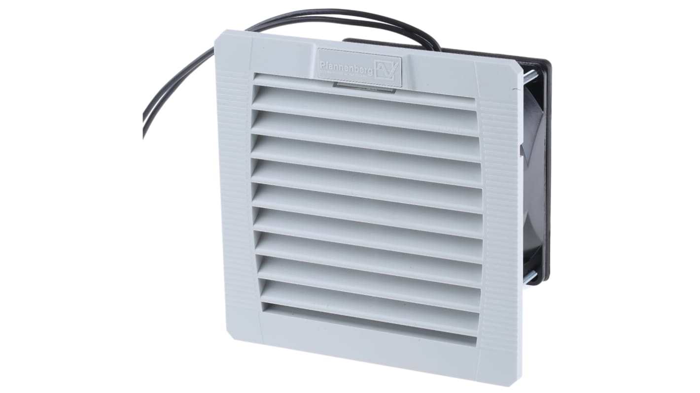 Ventilador con filtro Pfannenberg de 109 x 109mm, alim. 115 V ac, 11 W, 12 W, caudal filtrado 14m³/h, 33dB, IP54