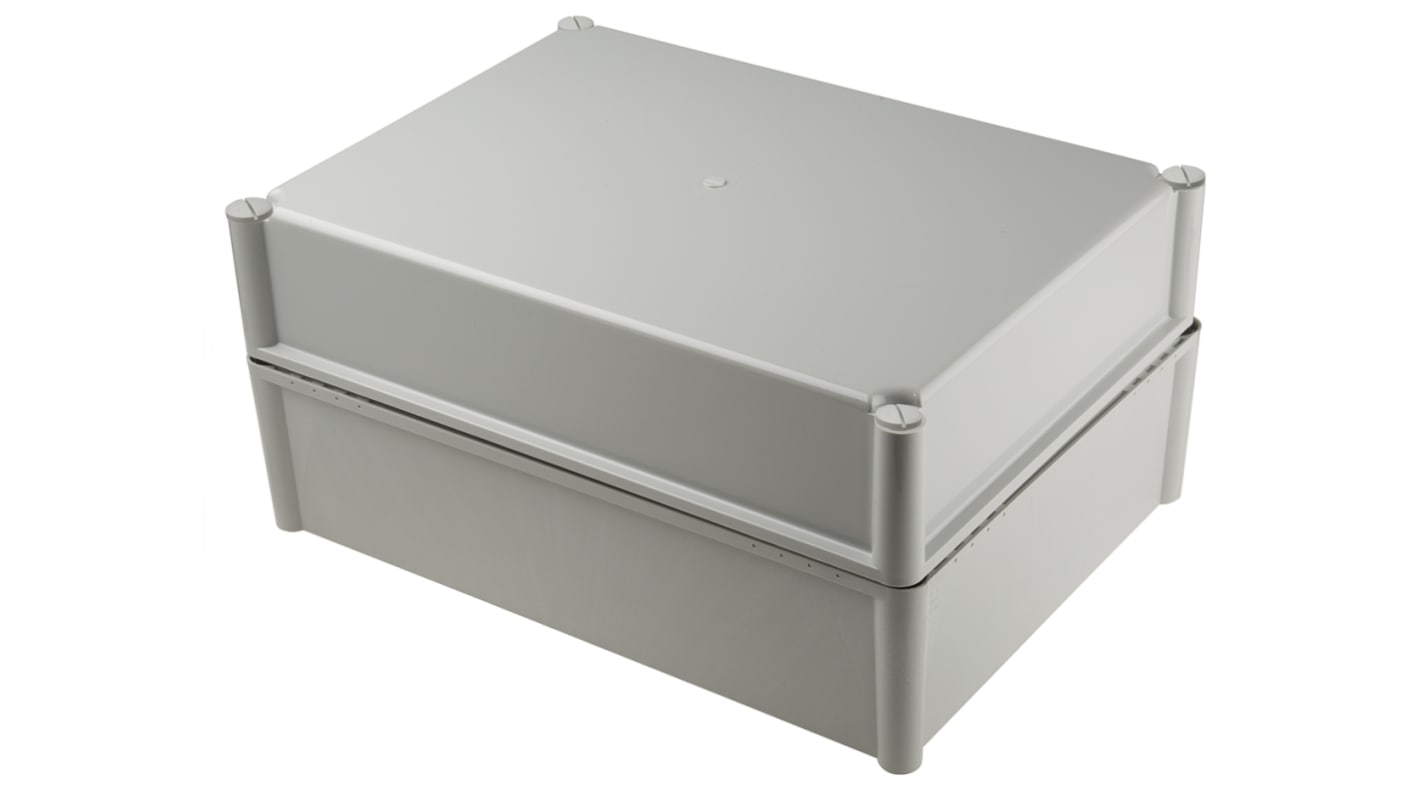 Caja Fibox de Policarbonato Gris, 378 x 278 x 180mm, IP54