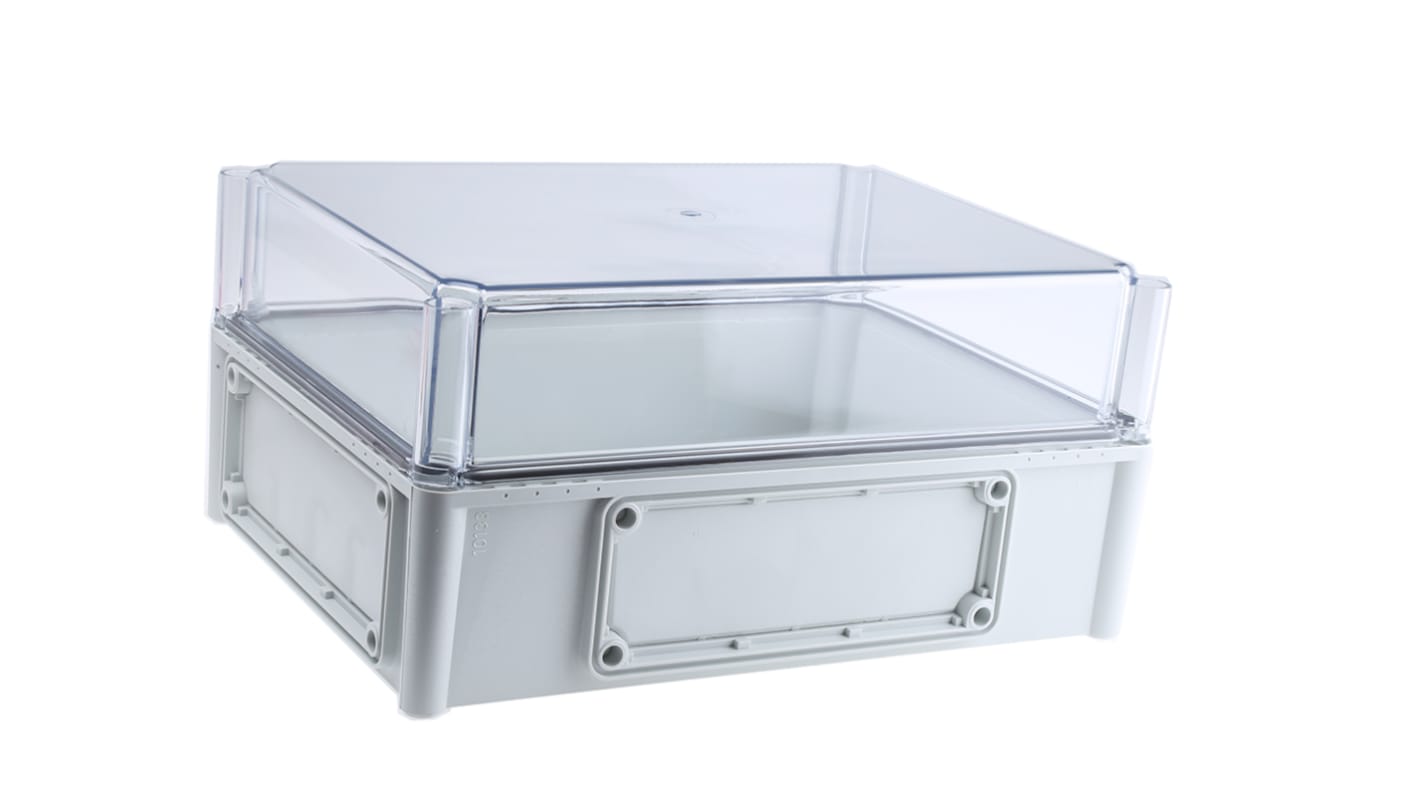 Caja Fibox de Policarbonato Gris, 380 x 280 x 180mm, IP67