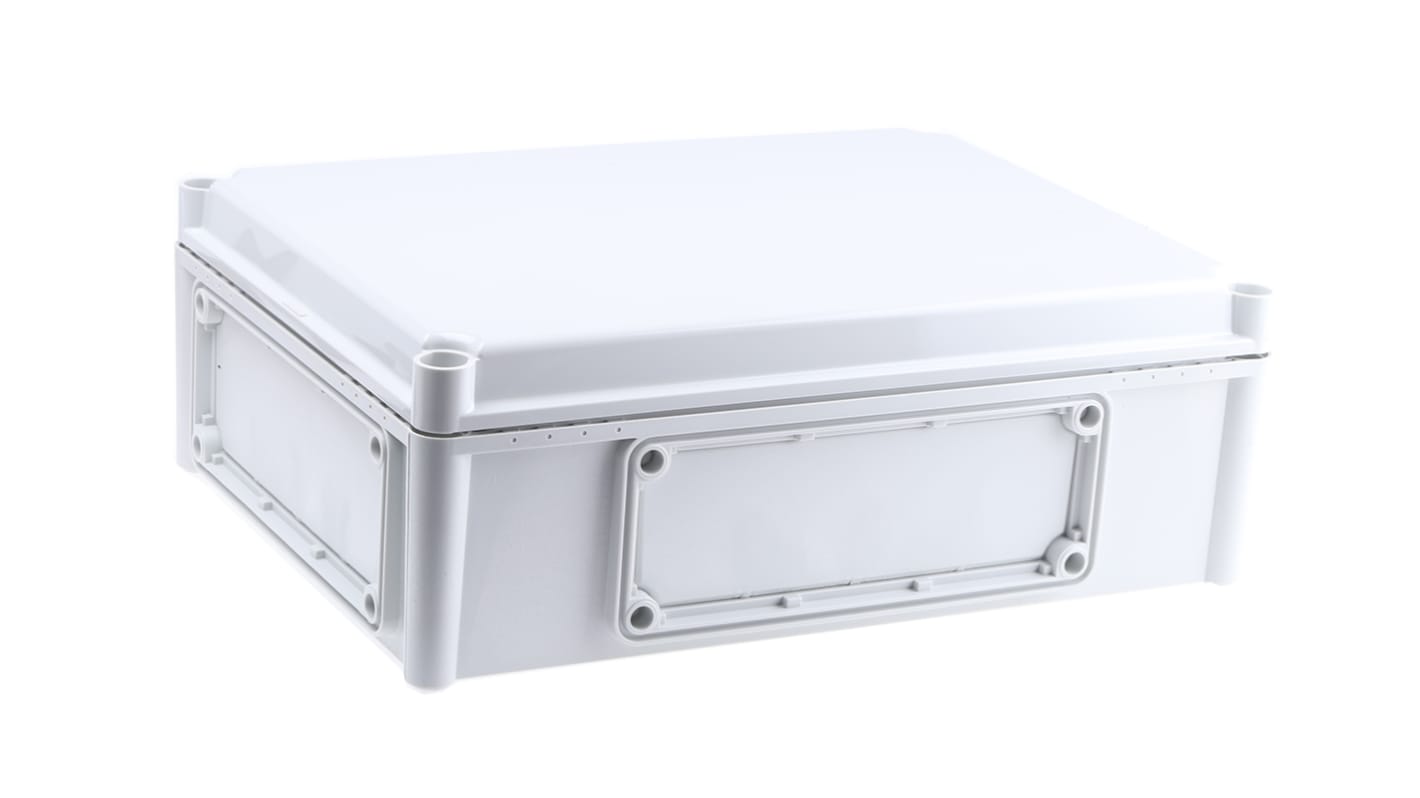 Caja Fibox de Policarbonato Gris, 380 x 280 x 130mm, IP67