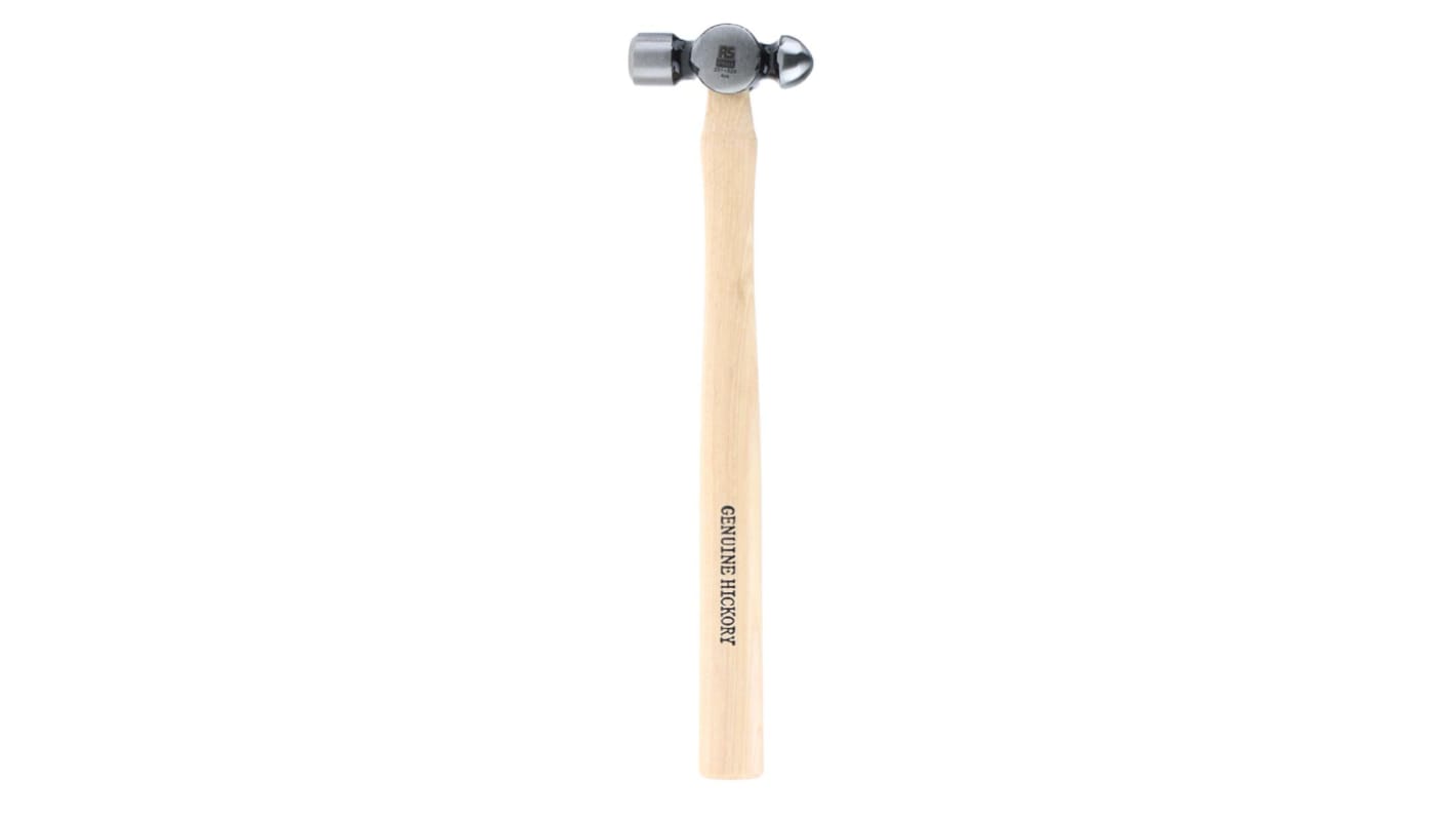 RS PRO Hammer, Kugelhammer aus Stahl Holz-Stiel 110g 250,0 mm