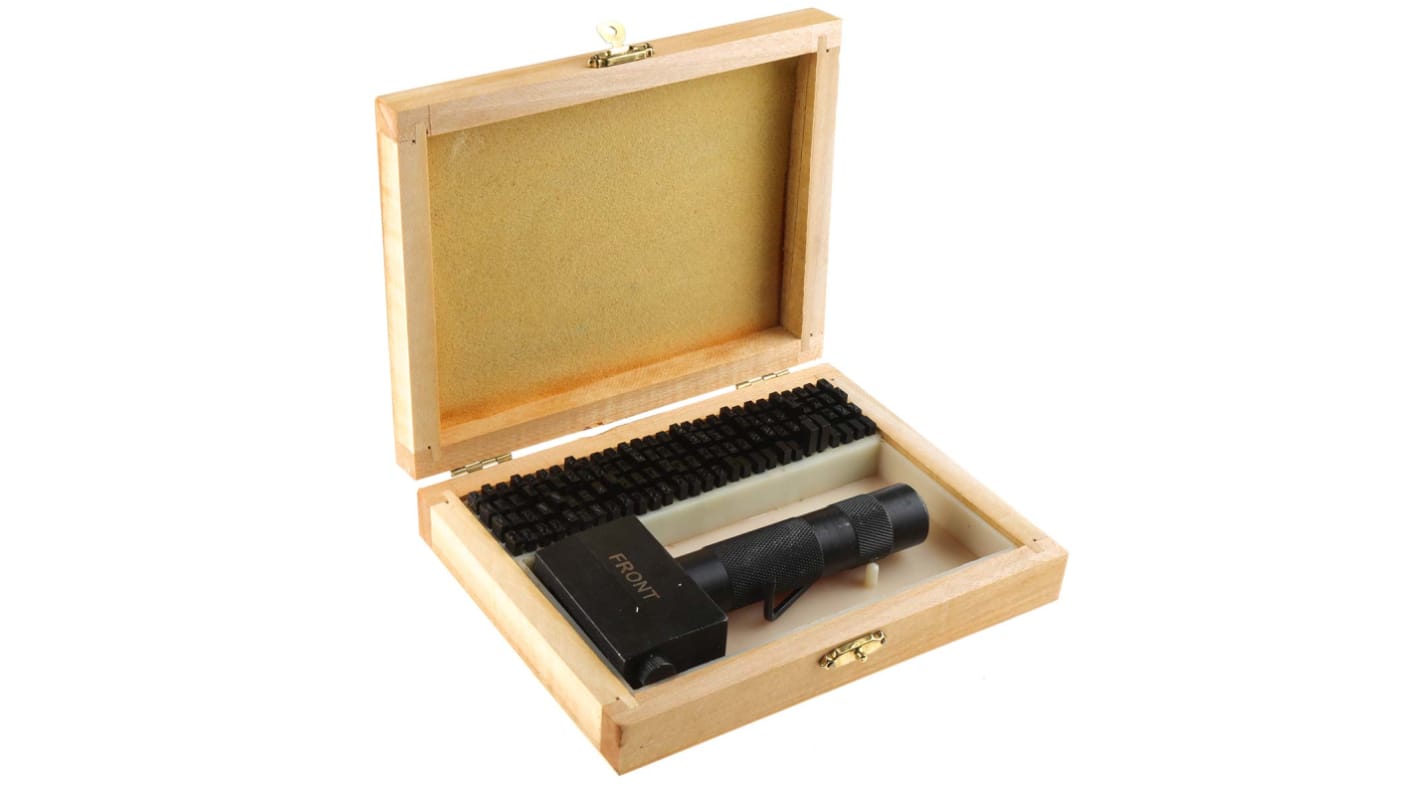 RS PRO 3.2mm x 113 Piece Engraving Punch Set, (Blanks (x12), Holder