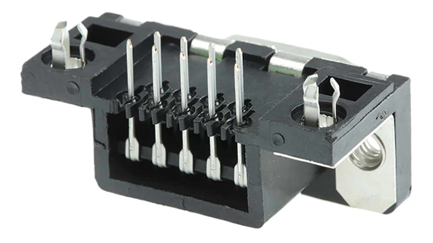 Amphenol ICC Delta D 9 Way Right Angle Through Hole D-sub Connector Socket, 2.74mm Pitch, with M3 Inserts