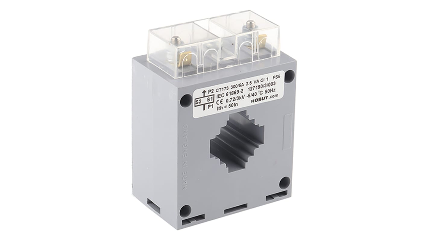 HOBUT CT173 Series Base Mounted Current Transformer, 300A Input, 300:5, 5 A Output, 40mm Bore