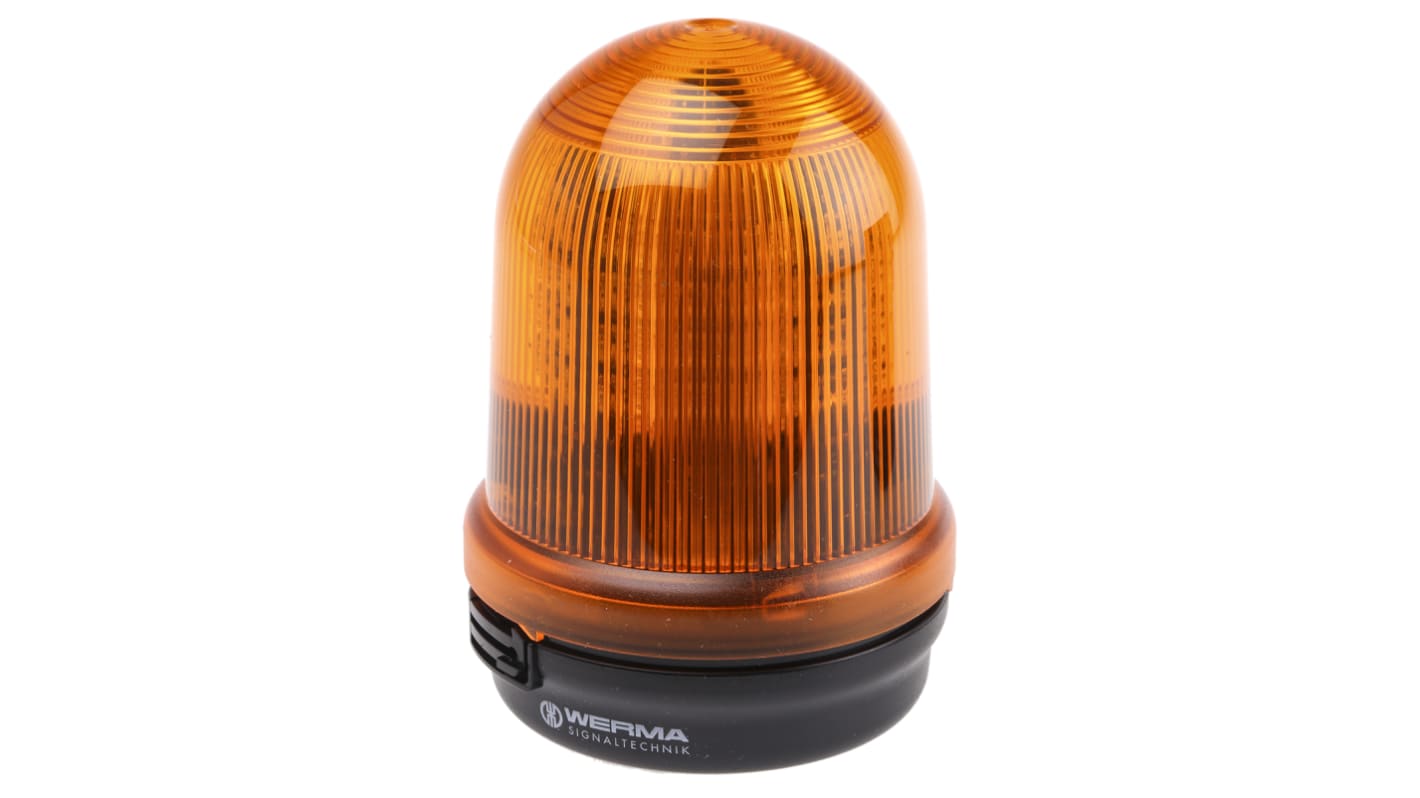 Werma RM 829 Series Yellow Multiple Effect Beacon, 24 V dc, Surface Mount, LED Bulb, IP65