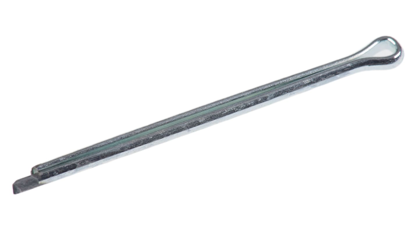 RS PRO 32mm Bright Zinc Plated Steel Split Pin, 2mm Diameter