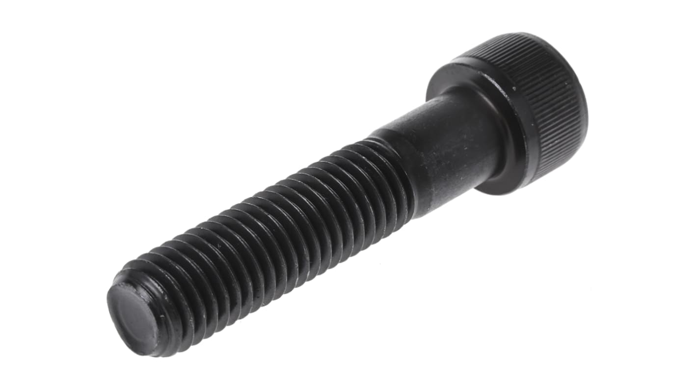 RS PRO M12 x 55mm Hex Socket Cap Screw Black, Self-Colour Steel
