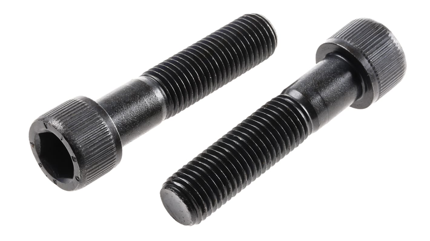 RS PRO M16 x 70mm Hex Socket Cap Screw Black, Self-Colour Steel