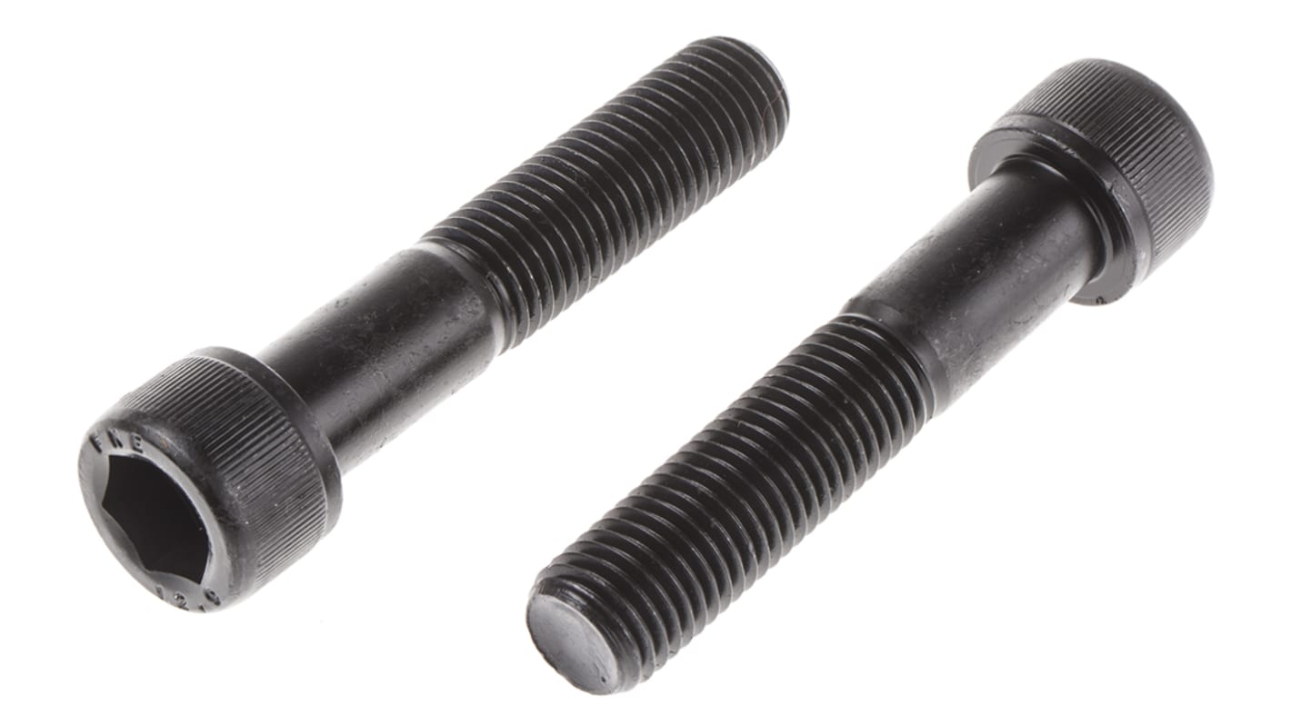 RS PRO M16 x 80mm Hex Socket Cap Screw Black, Self-Colour Steel