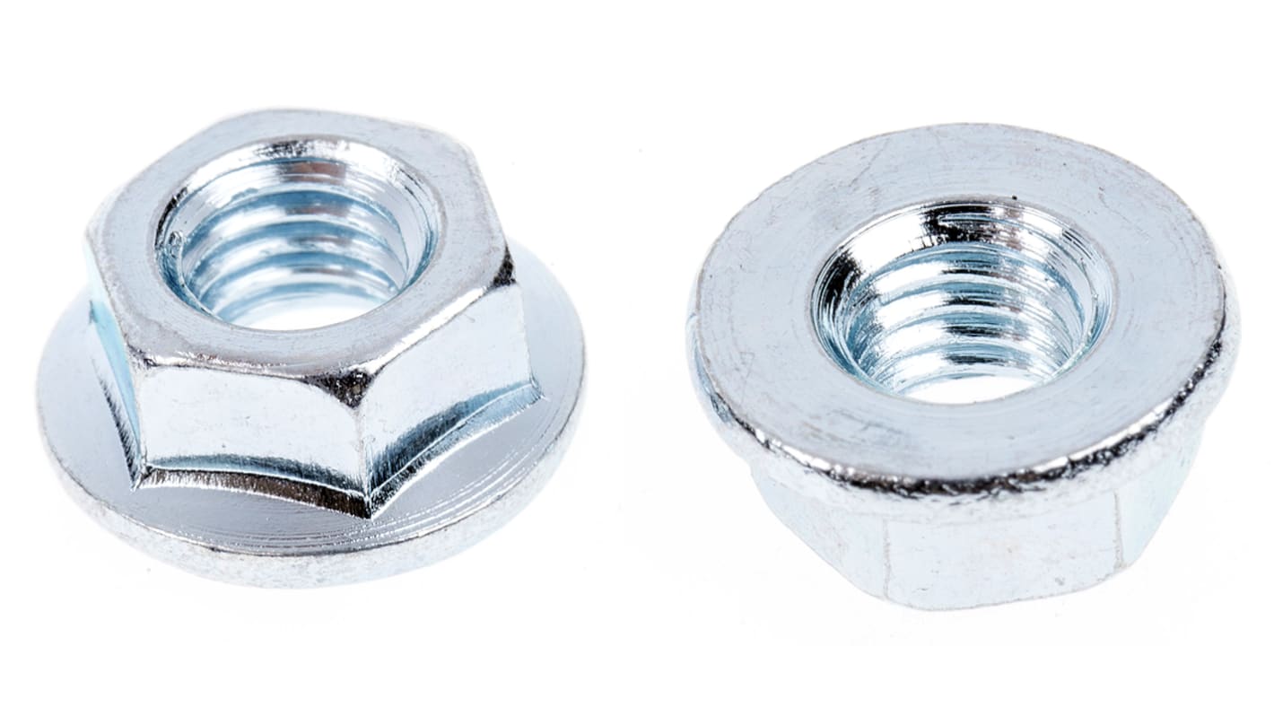 Tuerca plana hexagonal M5 RS PRO de acero Galvanizado brillante, anch. 9mm, alt. 5mm