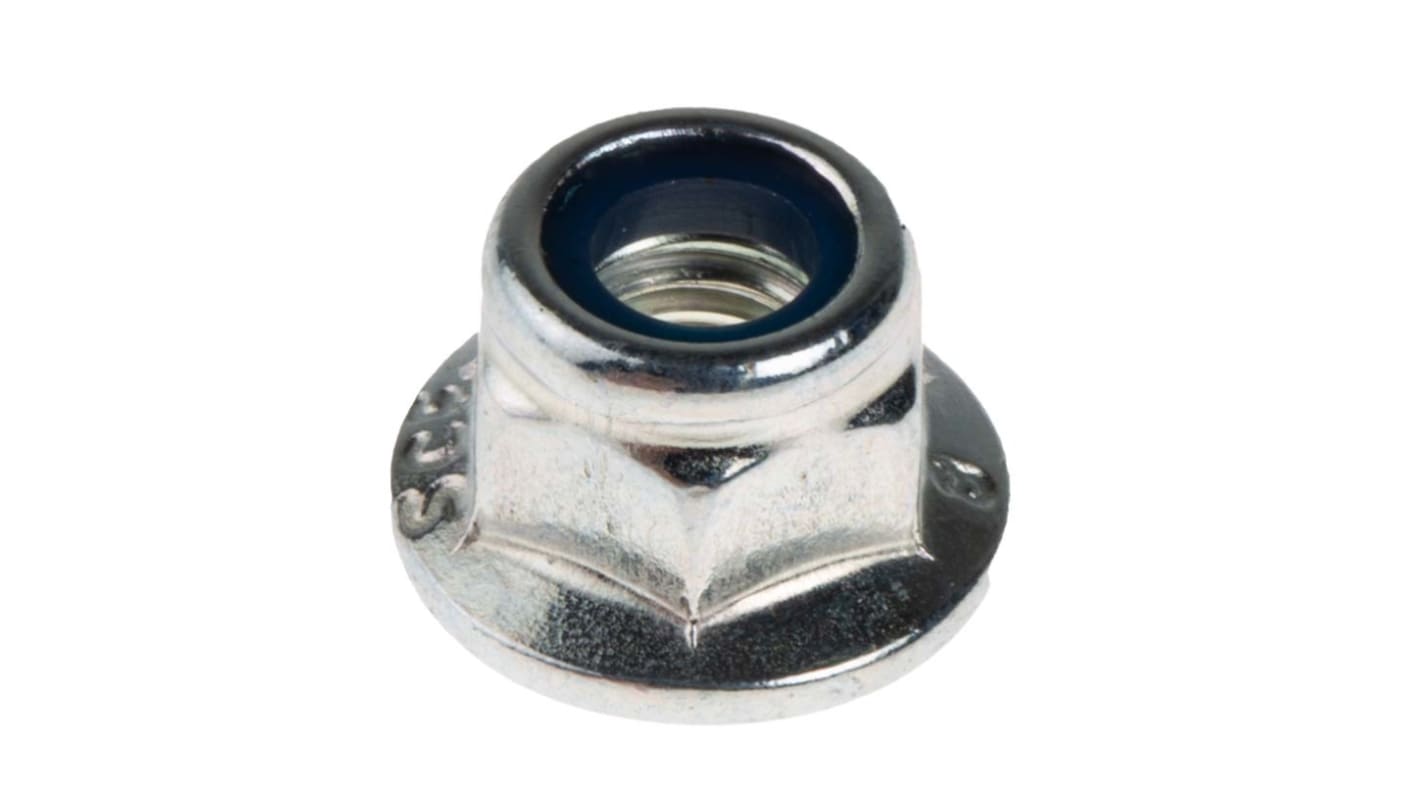 RS PRO, Bright Zinc Plated Steel Lock Nut, DIN 6926, M5