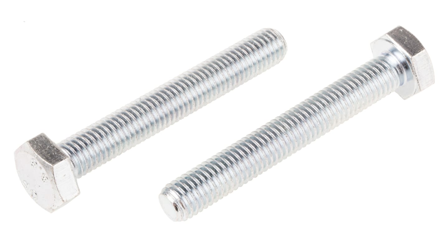 Clear Passivated, Zinc Steel Hex, Hex Bolt, M10 x 70mm