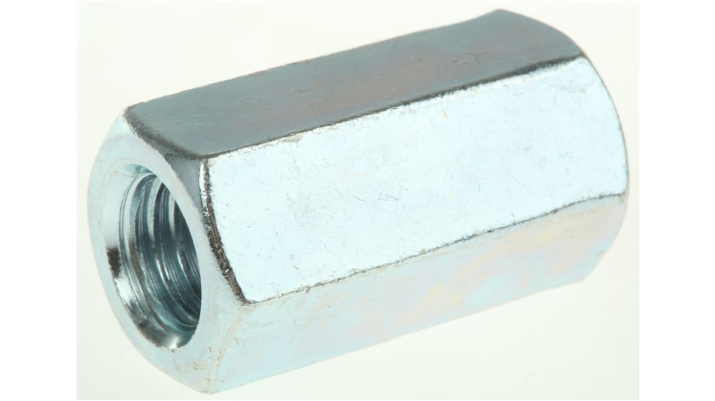 36mm Bright Zinc Plated Steel Coupling Nut, M12 RS