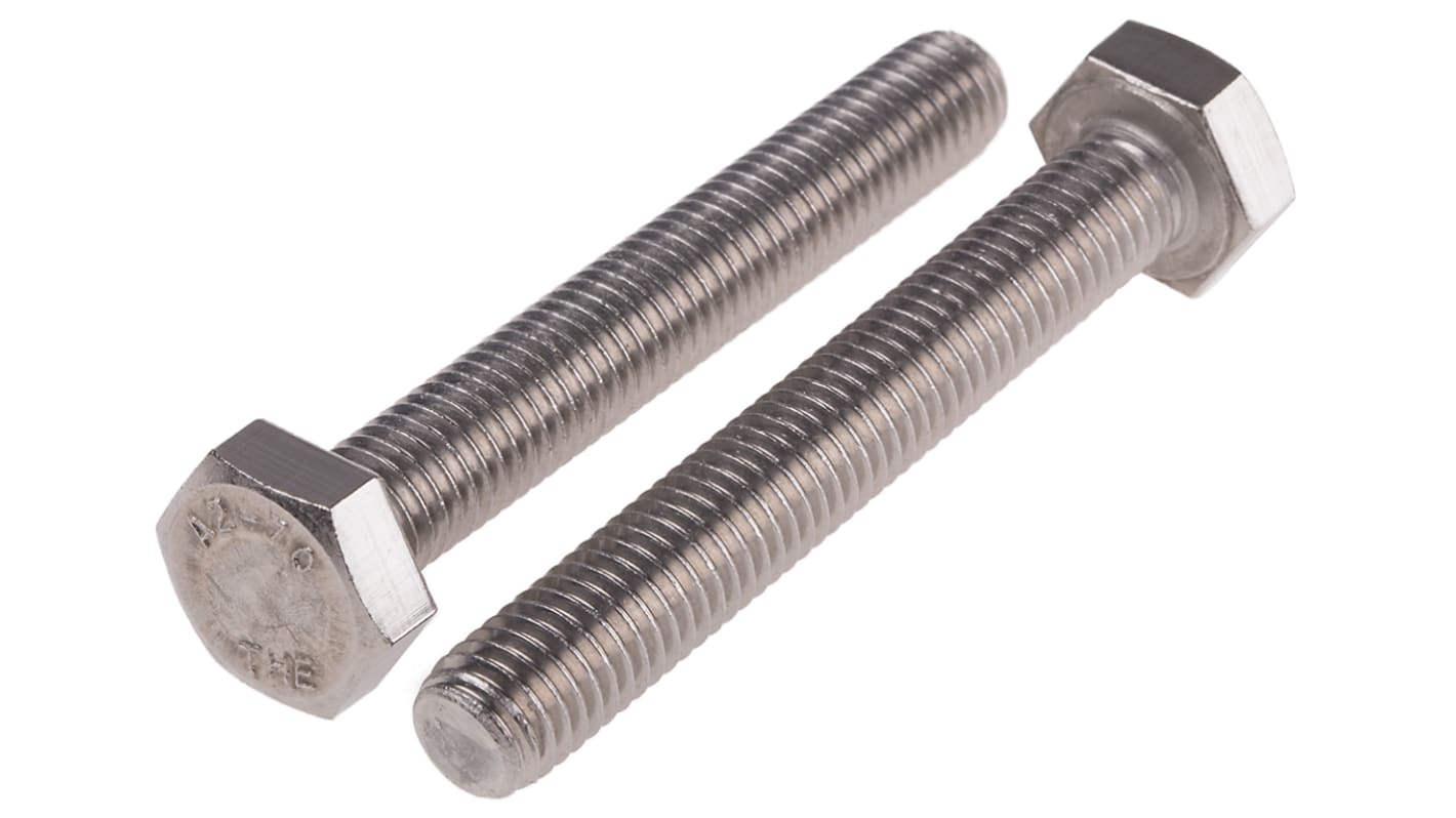 Plain Stainless Steel Hex, Hex Bolt, M10 x 70mm