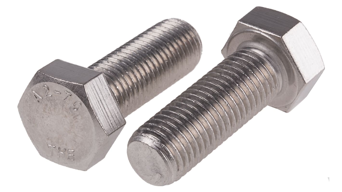 Plain Stainless Steel Hex, Hex Bolt, M16 x 45mm