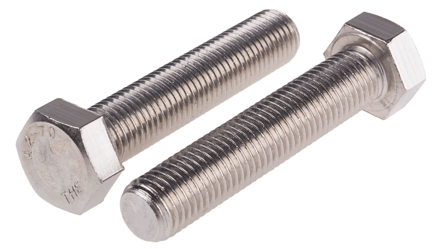 Plain Stainless Steel Hex, Hex Bolt, M16 x 80mm