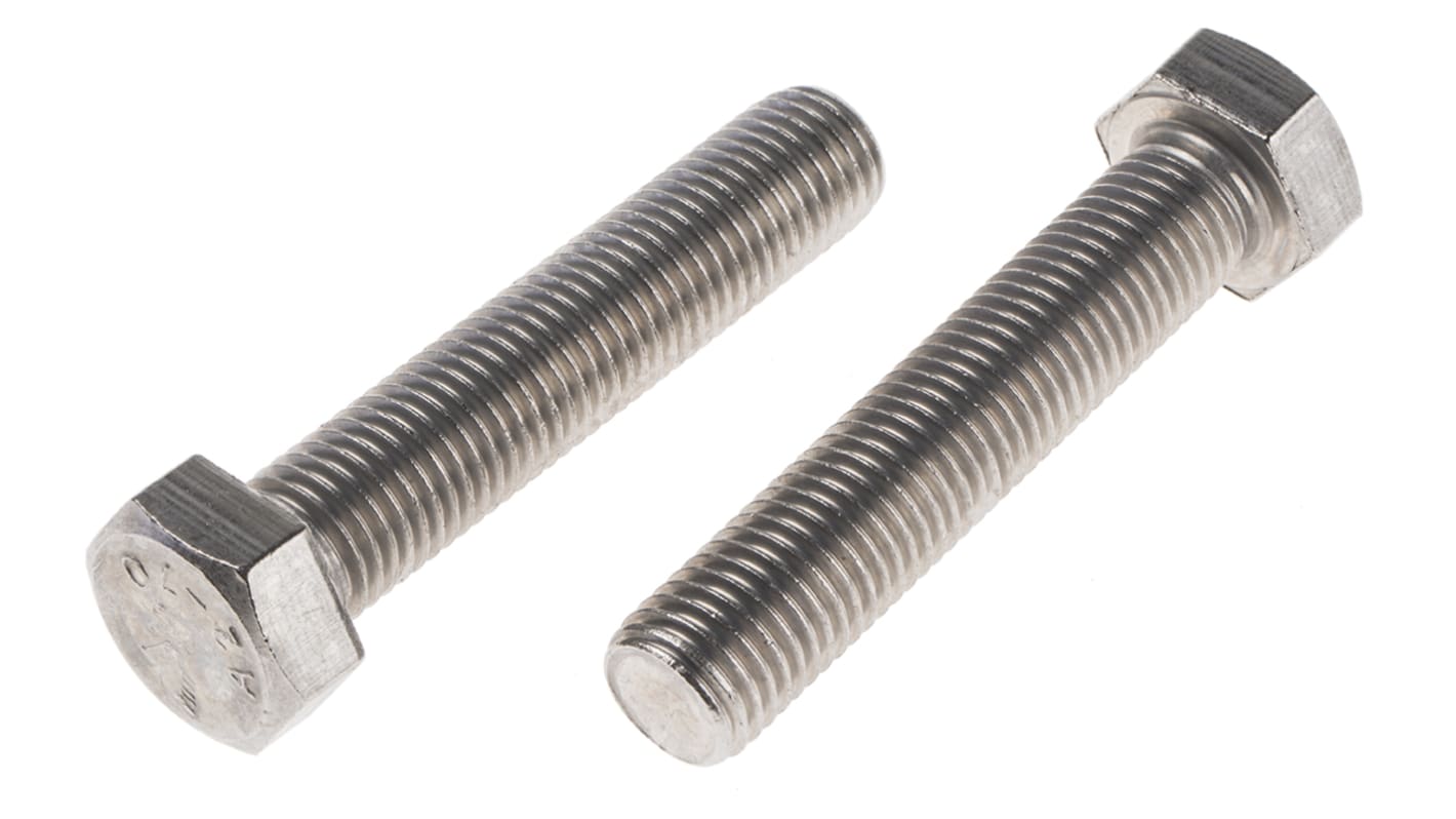 RS PRO Stainless Steel Hex, Hex Bolt, M20 x 100mm