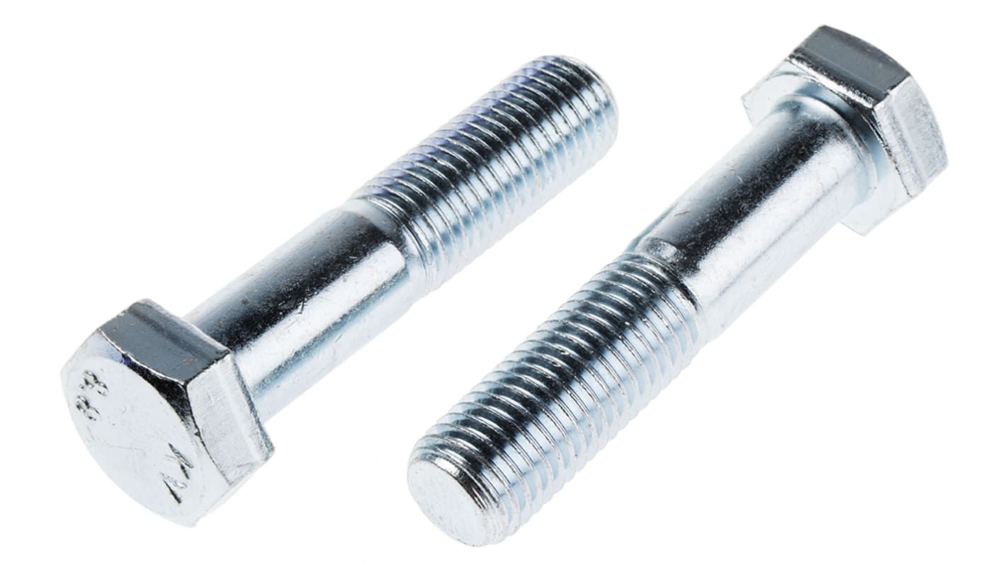 Clear Passivated, Zinc Steel, Hex Bolt, M20 x 90mm