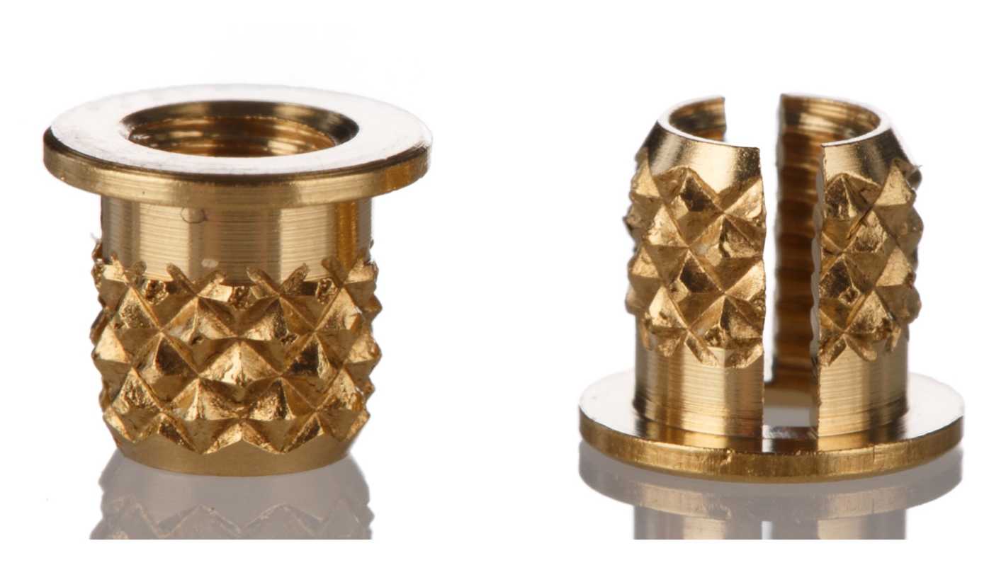 RS PRO, M3 Brass Threaded Insert diameter 4mm Depth 4.78mm RS