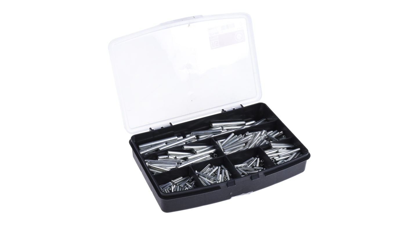 600 piece Galvanised Steel Metric Spring Tension Pin Kit