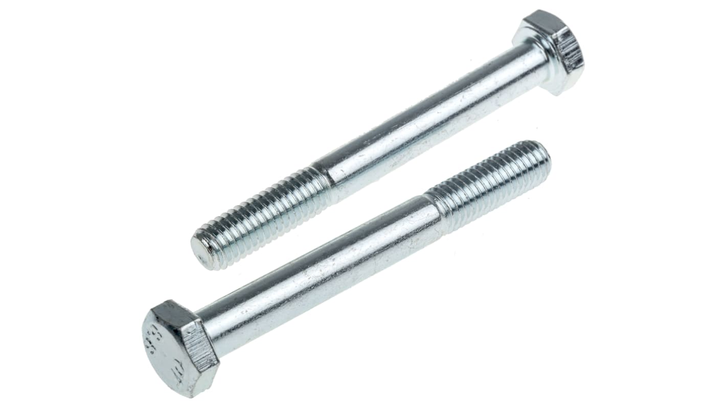 Clear Passivated, Zinc Steel, Hex Bolt, M8 x 70mm