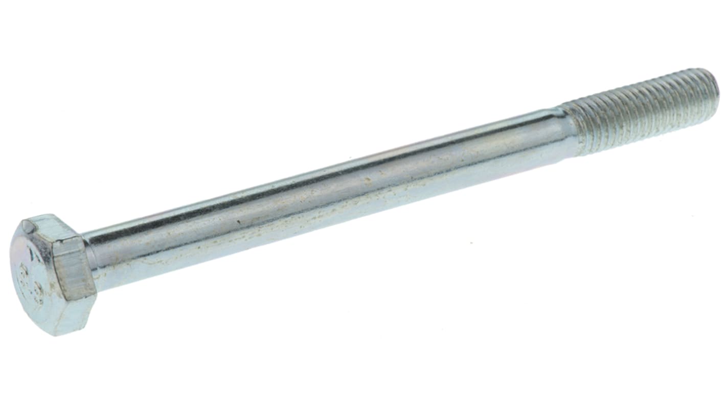 Clear Passivated, Zinc Steel, Hex Bolt, M8 x 100mm