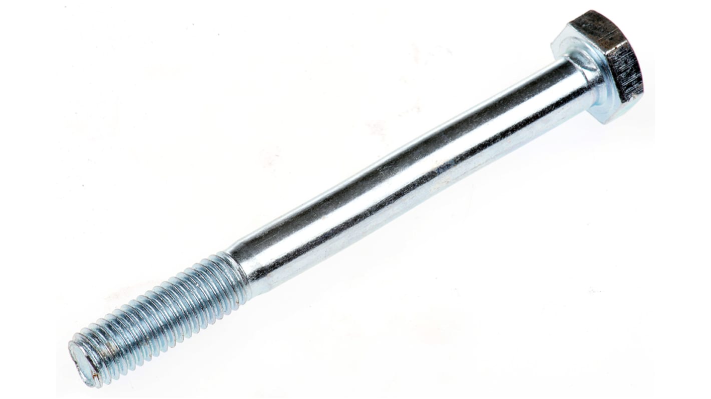 Clear Passivated, Zinc Steel, Hex Bolt, M10 x 100mm