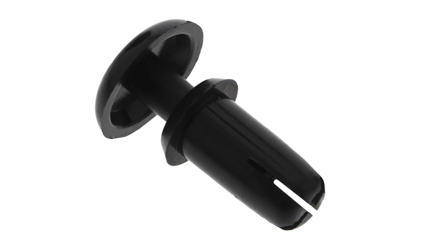 Remache a presión Essentra de nylon, Ø 4mm x 9mm, para espesor de 5.5mm → 6.5mm, color Negro