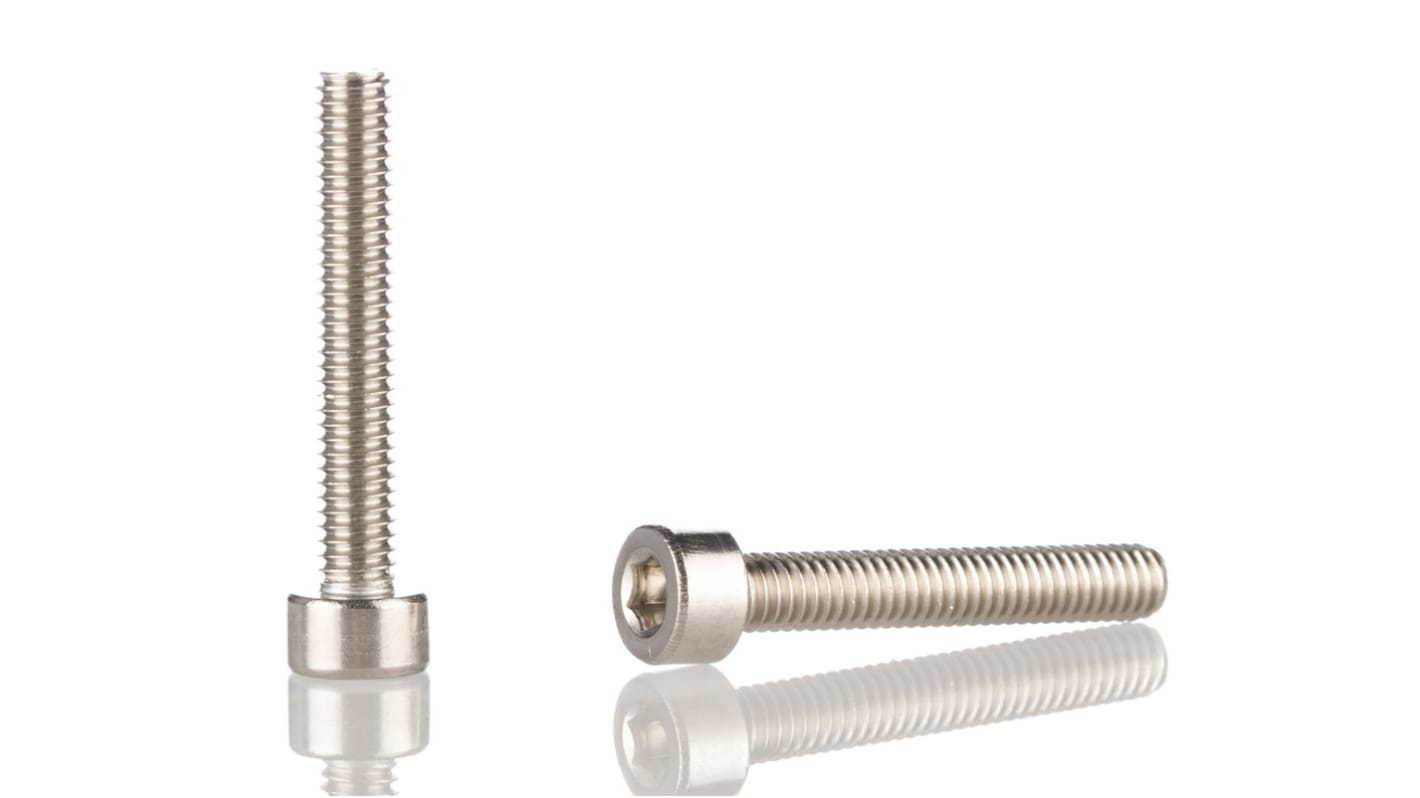 RS PRO M4 x 25mm Hex Socket Cap Screw Plain Stainless Steel