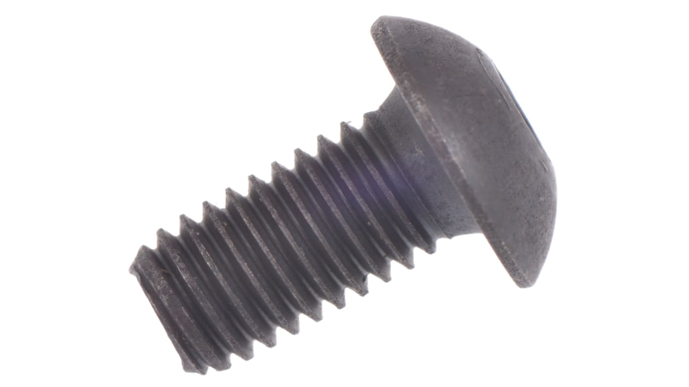 RS PRO Black, Self-Colour Steel Hex Socket Button Screw, ISO 7380, M5 x 10mm