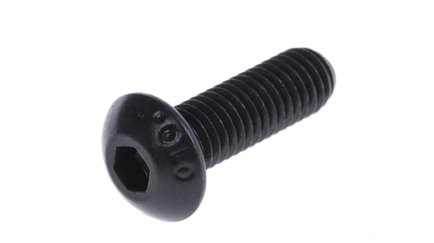 RS PRO Linsenkopf Innensechskantschraube, Stahl schwarz passiviert, M5 x 0.8mm, 16mm