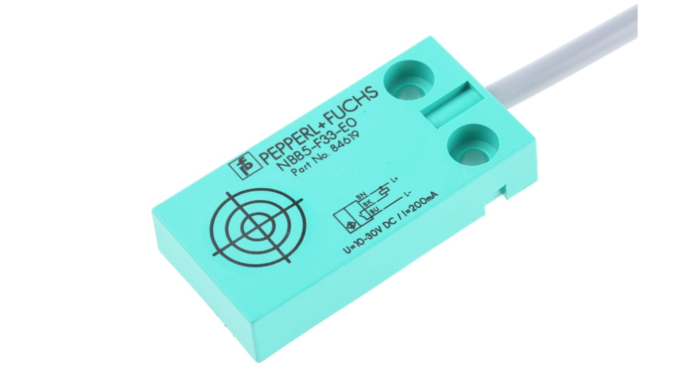 Pepperl + Fuchs Inductive Block-Style Proximity Sensor, 5 mm Detection, NPN Output, 10 → 30 V dc, IP67