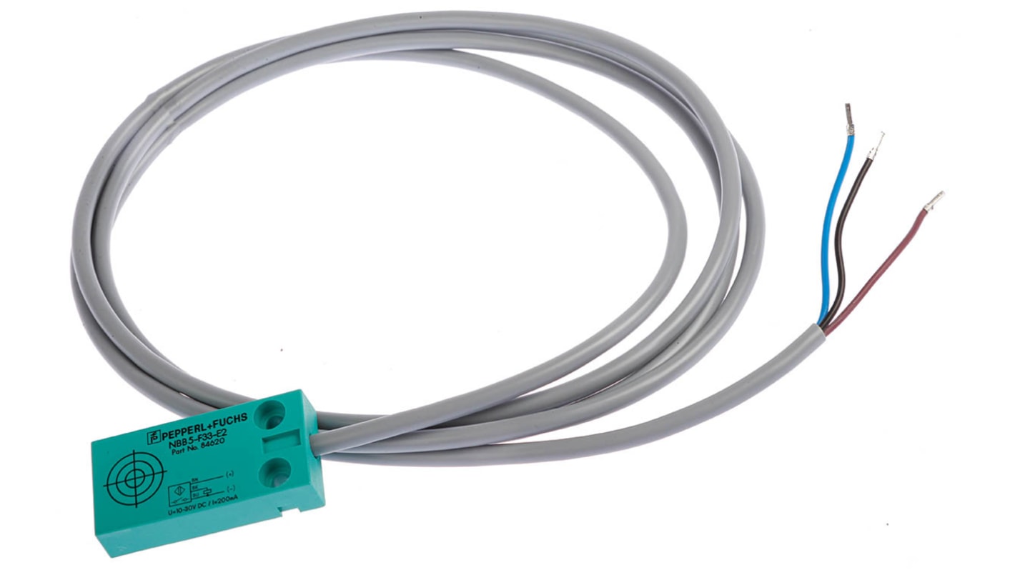 Pepperl + Fuchs Inductive Block-Style Proximity Sensor, 5 mm Detection, PNP Output, 10 → 30 V dc, IP67