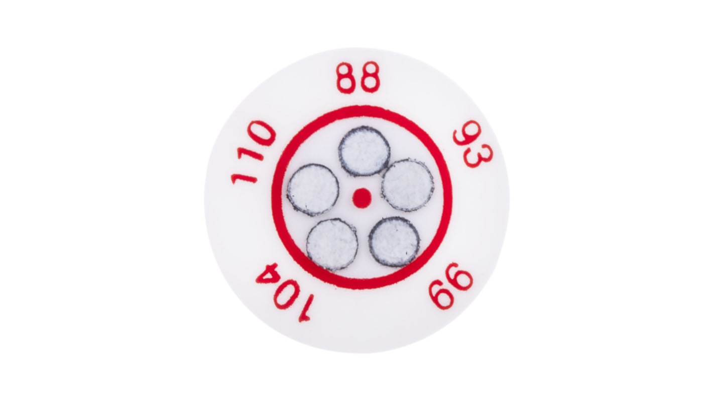 RS PRO Non-Reversible Temperature Sensitive Label, 88°C to 110°C, 5 Levels