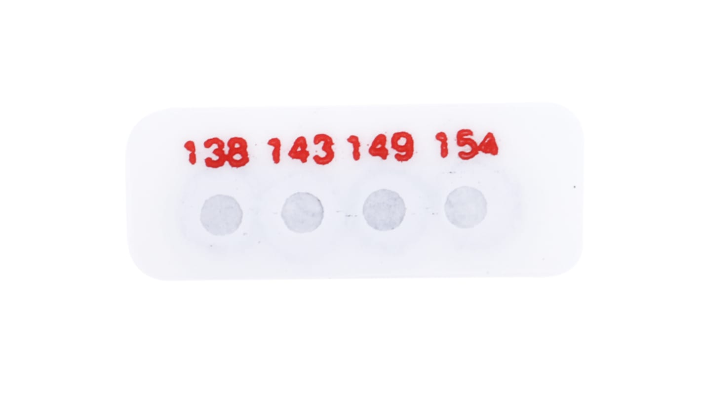 RS PRO Non-Reversible Temperature Sensitive Label, 138°C to 154°C, 4 Levels