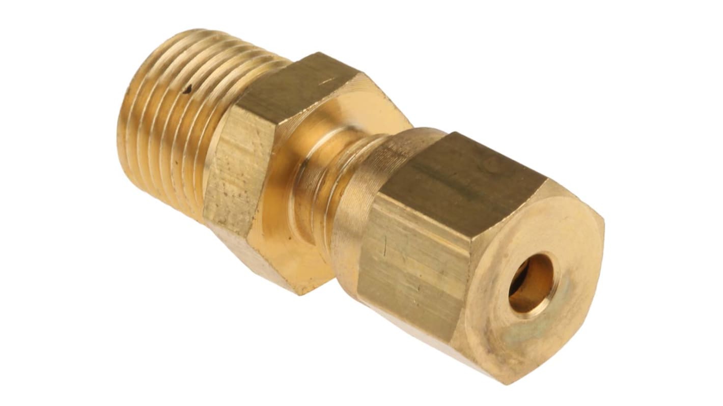 RS PRO, 1/8 BSPT Thermocouple Compression Fitting for Use with Thermocouple, 3mm Probe, RoHS Compliant Standard