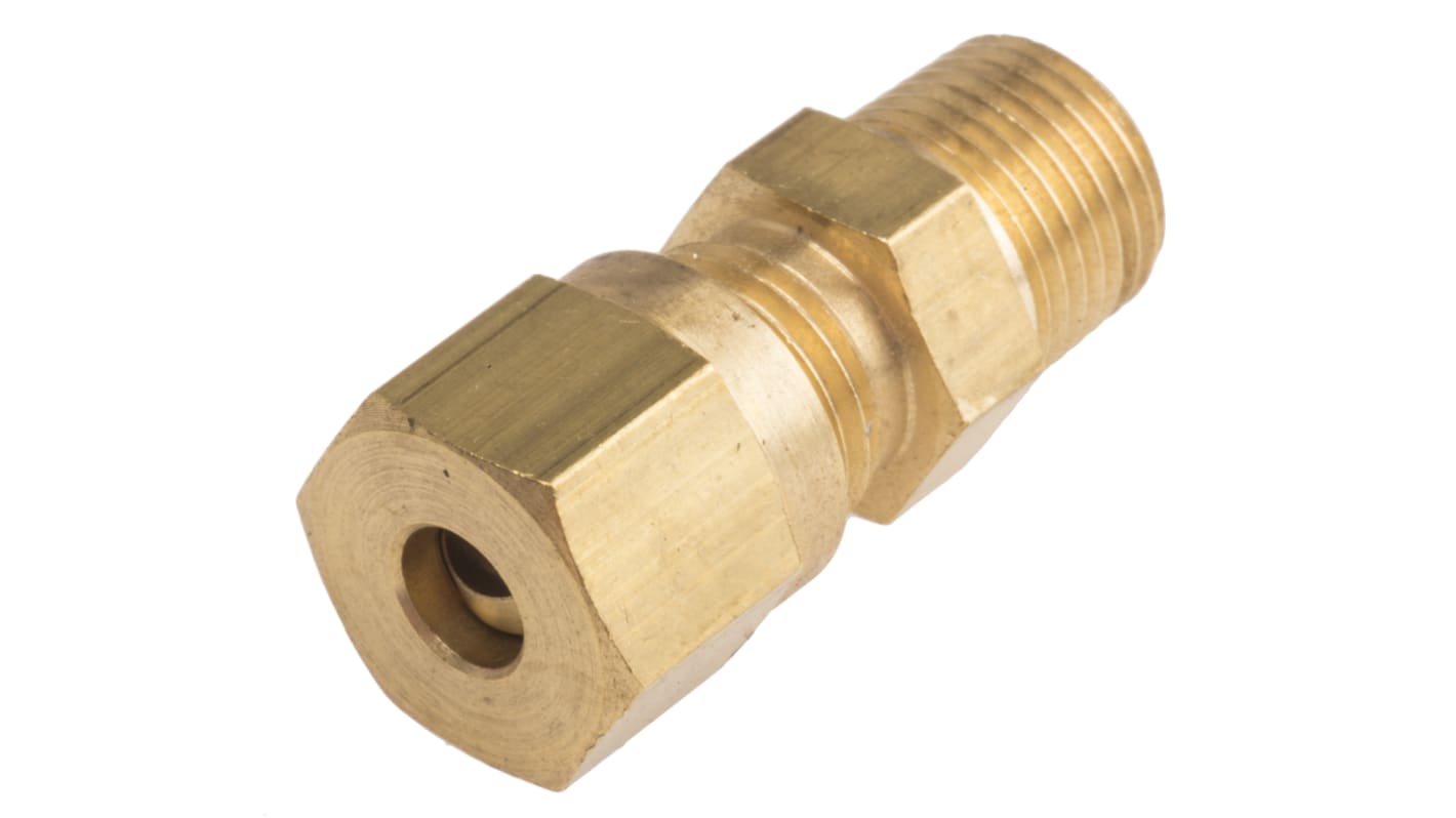 RS PRO, 1/8 BSPT Compression Fitting for Use with Thermocouple or PRT Probe, 4.5mm Probe, RoHS Compliant Standard