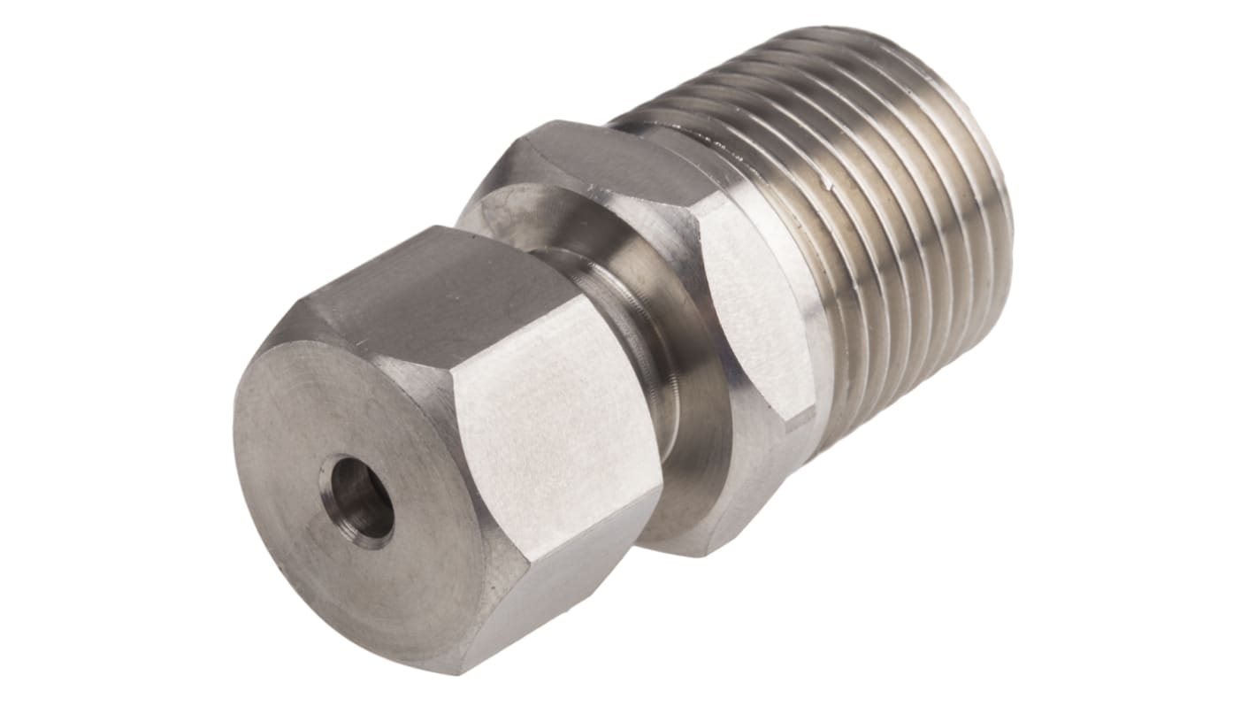 RS PRO, 1/2 BSPT Compression Fitting for Use with Thermocouple or PRT Probe, 4.5mm Probe, RoHS Compliant Standard