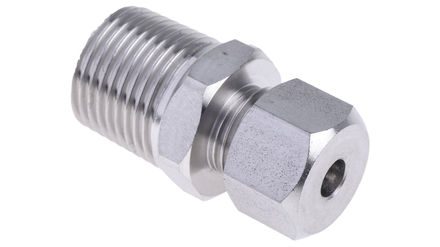 RS PRO, 1/2 BSPT Thermocouple Compression Fitting for Use with Thermocouple, 6mm Probe, RoHS Compliant Standard