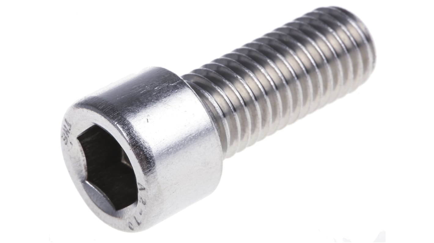 RS PRO M12 x 30mm Hex Socket Cap Screw Stainless Steel