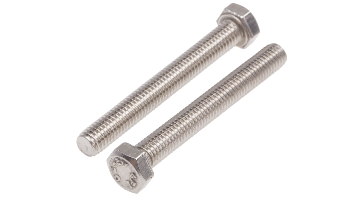 Plain Stainless Steel Hex, Hex Bolt, M5 x 40mm