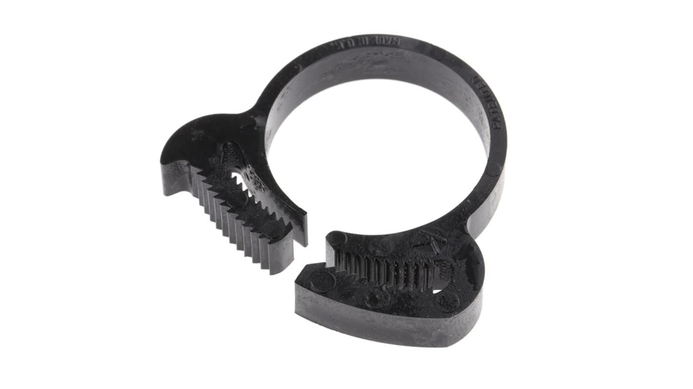 RS PRO Nylon Snap Grip Hose Clamp, 7.3mm Band Width, 22.2 → 25.8mm ID RS