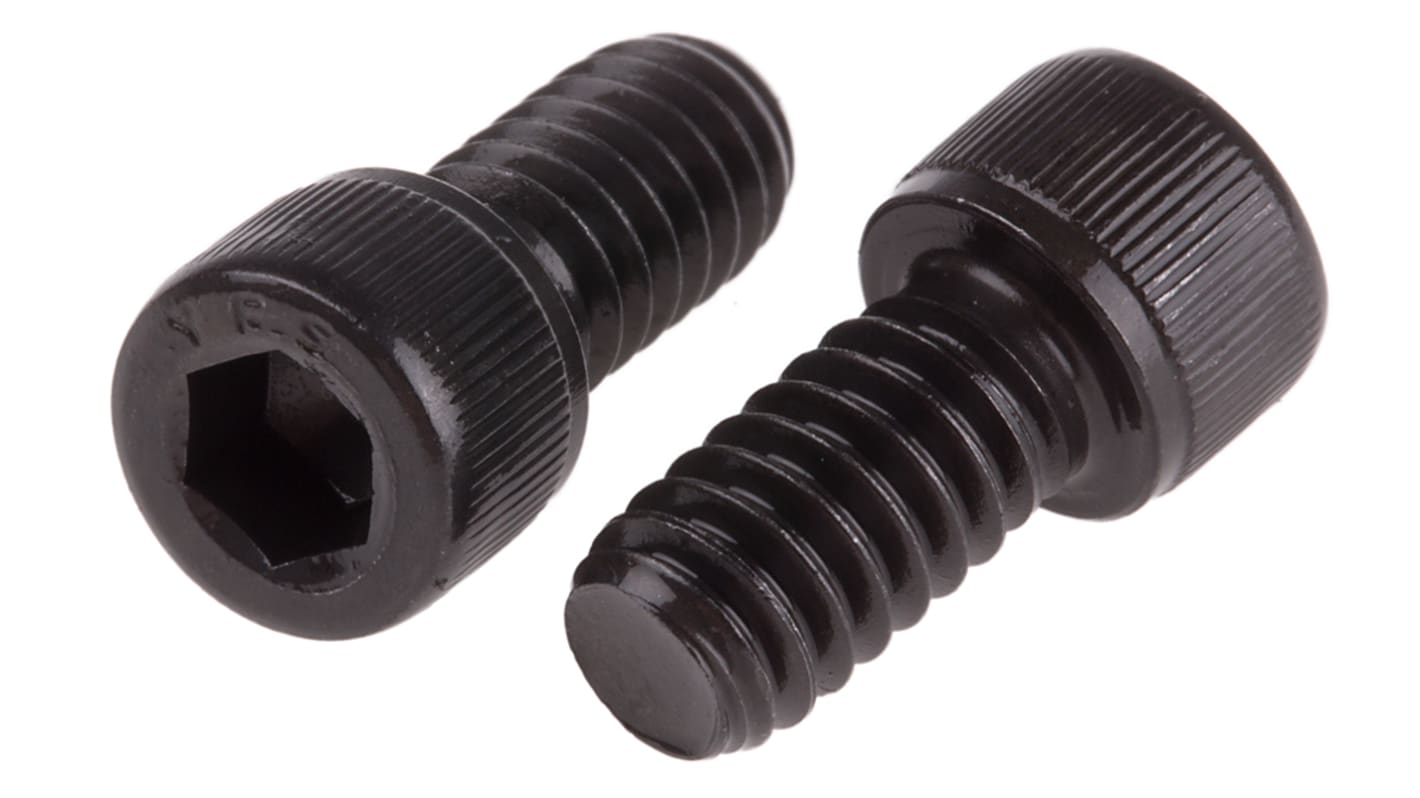 RS PRO 1/4in x 1/2in Hex Socket Cap Screw Black, Self-Colour Steel