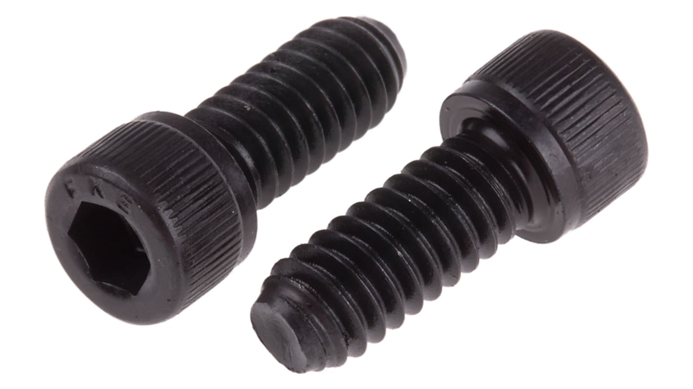 RS PRO Black, Self-Colour Steel Hex Socket Cap Screw, BS 2470, 1/4in x 16mm