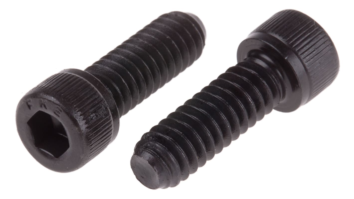 RS PRO Black, Self-Colour Steel Hex Socket Cap Screw, BS 2470, 1/4in x 3/4in